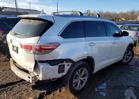 2014 Toyota Highlander Xle z USA, uszkodzony, nr VIN 5TDJKRFH1ES034856